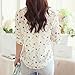 Shouhengda Women Long Sleeve Chiffon Blouse Floral Printed Button Shirts