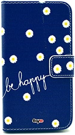 Bayke Brand / Galaxy Core 2 Case , Do not Worry Be Happy Pattern - Elegant Fashion Print Style PU Leather Wallet Type Flip Folio Design Protective Skin Cover with Credit Card Holder Slots Case for Samsung Galaxy Core II (SM-G355H / Galaxy Core 2 Dual Sim / G3556D / G3559 / Duos / G3558) Case