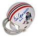 Gino Cappelletti Autographed/Hand Signed New England Patriots Throwback Mini Helmet with Gray Mask