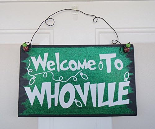 Welcome To Whoville Hanging Door Sign, The Grinch Hanging Door Sign, The Grinch Christmas Decoration Sign, The Grinch Sign, Christmas Sign