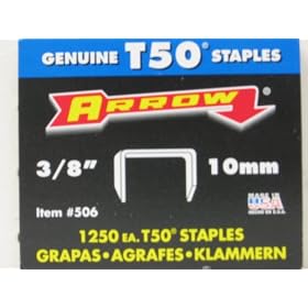 Arrow Fastener 506 3 8-Inch T50 Staples (1,250-Pack) by Jensen
