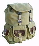 Military Inspired Backpack Canvas Day Pack Olive Green