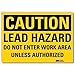 Safety Sign, Lead Hazard, 14in.W (2 pieces)