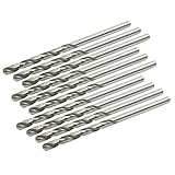 uxcell ツイストドリルビット　ドリル刃　ストレートシャンク　HSS素材　シルバーグレ　65mm長い　10枚入り