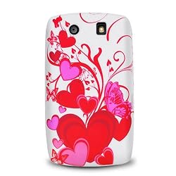 RIM Blackberry Storm 2 9550 (Storm 2) Verizon Crystal Silicone Image Skin Case "Red Hearts" Design