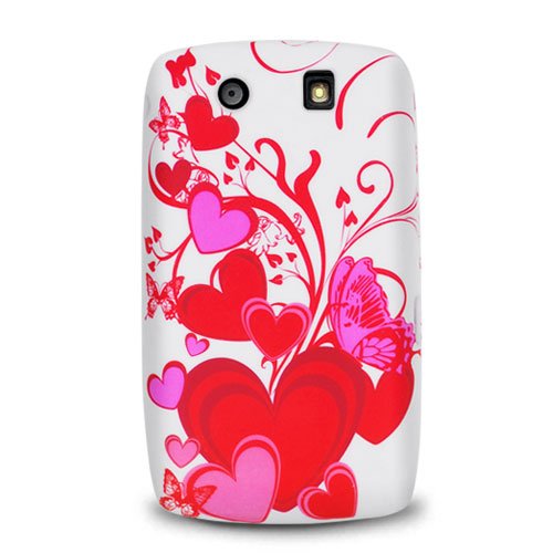 RIM Blackberry Storm 2 9550 (Storm 2) Verizon Crystal Silicone Image Skin Case “Red Hearts” Design