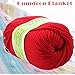 Joylve Knitting Yarn Skein Baby Super Smooth Worsted Soft Natural Silk Wool Fiber Poppy Red