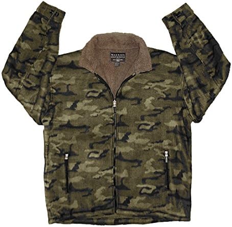 Woodland Trails Men's Polar Fleece Sherpa Lined Zip Up Jacket,X-Large,Dark Camo