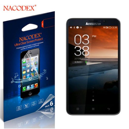 Nacodex® 6x Hd Clear Screen Protector Film for Lenovo A850+ Lephone Lcd Cover Guard Shield [ 6pcs Screen Protectors + 2x Cleaning Cloth + 1x Smoothing Card] [ W/tracking No.]