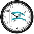 Flag of Israel No.2, Star of David or Mogen David Judaica Jewish Theme Wall Clock by WatchBuddy Timepieces (Slate Blue Frame)