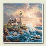 Lighthouse on the Rocks Light House Judy Gibson Six Inch Absorbastone Trivet