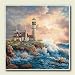 Lighthouse on the Rocks Light House Judy Gibson Six Inch Absorbastone Trivet