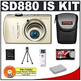 Canon PowerShot SD880 IS 10MP Digital Camera with 4x Image Stabilized Zoom (Gold) + NB-5L Battery + Cameta Bonus Accessory Kit