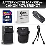 Clearmax 8gb Accessories Kit for Canon PowerShot D10, D20, SX240 HS, SX260 HS,Canon ELPH 500 HS, S90, S95, SD4000 IS, SD3500, SD1300 IS, SD980 IS, SD1200 IS Digital Camera Includes Transcend 8gb High Speed Class 10 SD Memory Card + Extended Replacement NB-6L Battery + Ac/dc Travel Charger + USB 2.0 Card Reader + Case + Mini Tabletop Tripod