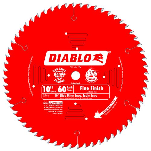 Freud D1060S Diablo 10-Inch 60 Tooth ATB Crosscutting Miter Saw Blade with 5/8-Inch Arbor and PermaShield Coating