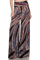 Zoozie LA Women's Palazzo Pants High Waisted Foldover