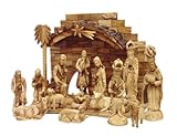 Large Nativity Set Intricately Hand Carved From Olive Wood From The Holy Land
