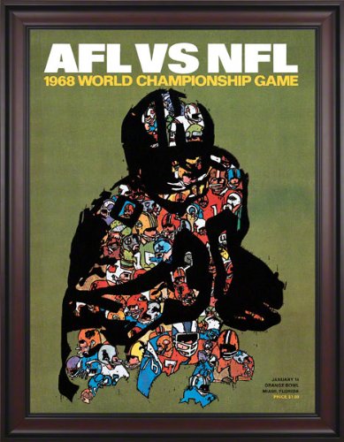 Framed Canvas 36 x 48 Super Bowl II Program Print | Details: 1968, Packers vs Raiders