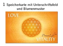 1 Karte mit Unterschriftsfeld und Blumendruck, Sprache deutsch
