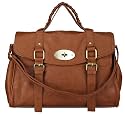 Womens Designer Tan Brown Satchel Fashion Handbag