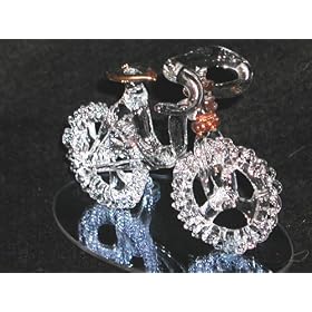 BICYCLE CYCLING GLASS CRYSTAL ART BEAUTIFUL 18KT. GOLD ACCENTED HANDCRAFTED SPORTS and OUTDOOR RECREATION COLLECTIBLE GIFT AND DECOR STATUETTE