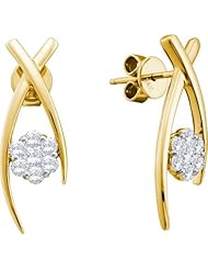 0.50CTW DIAMOND FLOWER EARRINGS