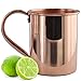 Moscow Mule Mugs, Pure Copper Mugs with Riveted Handles, Unlined Authentic Moscow Mule Mugs, Includes 15 Moscow Mule Recipes and 100 Variations, 22oz Capacity - Solid Copper