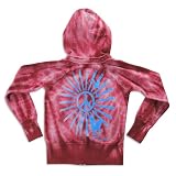 Vintage Havana - Girls Tie Dye Peace Sunburst Hoodie Sweatshirt Jacket, Brick