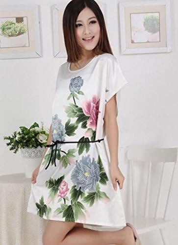 TM Women Loose Short Sleeve One-Piece Plus Size Skirt Printing Pajamas One Size 1