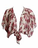 IMAGE OF Ladies Ivory Tide Front Chiffon Sheer Top Red White Roses