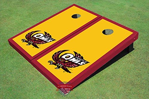Corn Hole Ncaa Temple University Owls Yellow and Red Matching Border Cornhole Boards