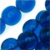 Czech Glass Druk Round Beads 8mm Capri Blue (25)