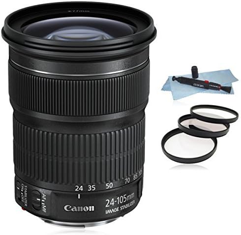 Canon EF 24-105mm f/3.5-5.6 IS STM Lens (White Box) for Canon EOS SLR Cameras T3, T3i, T4i, T5, T5i, 5D, 6D, 60D, 7D, 70D, SL1 + AUD Essential Accessory Bundle