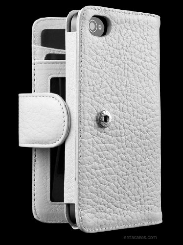 Sena Walletbook Leather Case for iPhone 4 and iPhone 4S, White
