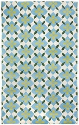 5' x 8' Rectangular Capel Area Rug 1927RS05000800250 Moss Pine Color Hand Knotted in India "Blossom Collection"