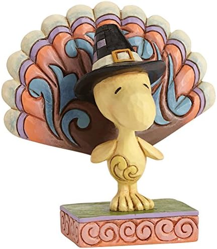 Jim Shore Peanuts Collection Woodstock Thanksgiving Turkey Pilgrim Figurine