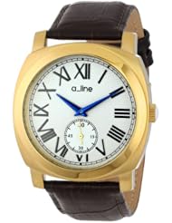 a_line Womens AL-80023-YG-02-BR Pyar Analog Display Japanese Quartz Brown Watch