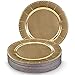 DISPOSABLE ROUND CHARGER PLATES - 20pc (Beaded/Gold)