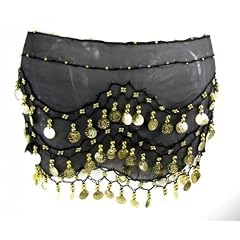 CELRIC Bauchtanztuch Bellydance M�nzg�rtel H�ftg�rtel Strandg�rtel Tanztuch in schwarz 04