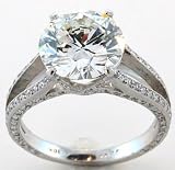 Almaz 18kt White Gold Engagement Ring 4.27 Caret GIA