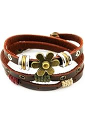 Zikker Charm Art Metal Adjustable Leather Wrap Bracelet