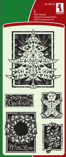 Inkadinkado 5-Piece Artistic Holiday Clear Stamp 