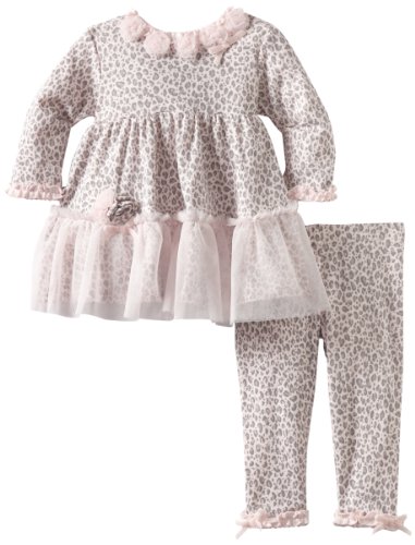 Biscotti Baby-girls Newborn Leopard Lullaby Dress with Legging