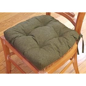 Park B.Smith Eco Astor Recycled Cotton Chair Pad, Loden by Park B. Smith