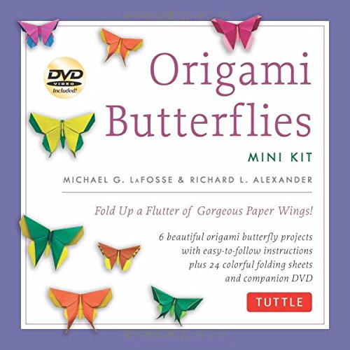 origami butterflies mini kit fold up a flutter of gorgeous paper wings origami kit with book dvd 40 papers
