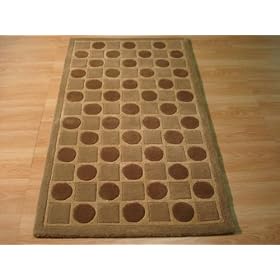 2'11 x 4'11 Tan Hand Tufted Wool Tibet Rug