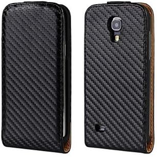 Carbon Fiber PU Leather Full Body Case with Strap and Sticker for Samsung Galaxy S4 Mini I9190