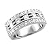 14k White Gold Round and Princess Cut Diamond Anniversary Wedding Ring / Band, Size 7 (G-H, SI-I, 1.75 carat)