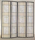 Review Stacks and Stacks 4407 / Decorative Room Divider - 4 Panel Floral (Black) (70 1/4