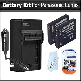 2 Pack of Panasonic DMW-BCF10 Replacement Batteries 1200MAH Each + Ac/Dc Rapid Travel Charger For Panasonic Lumix DMC-TS4, DMC-TS3, DMC-TS2, DMC-FX75, DMC-FX700, DMC-FH20, DMC-FH1, DMC-FH3, DMC-F3, DMC-F2 Digital Cameras + Screen Protectors + More